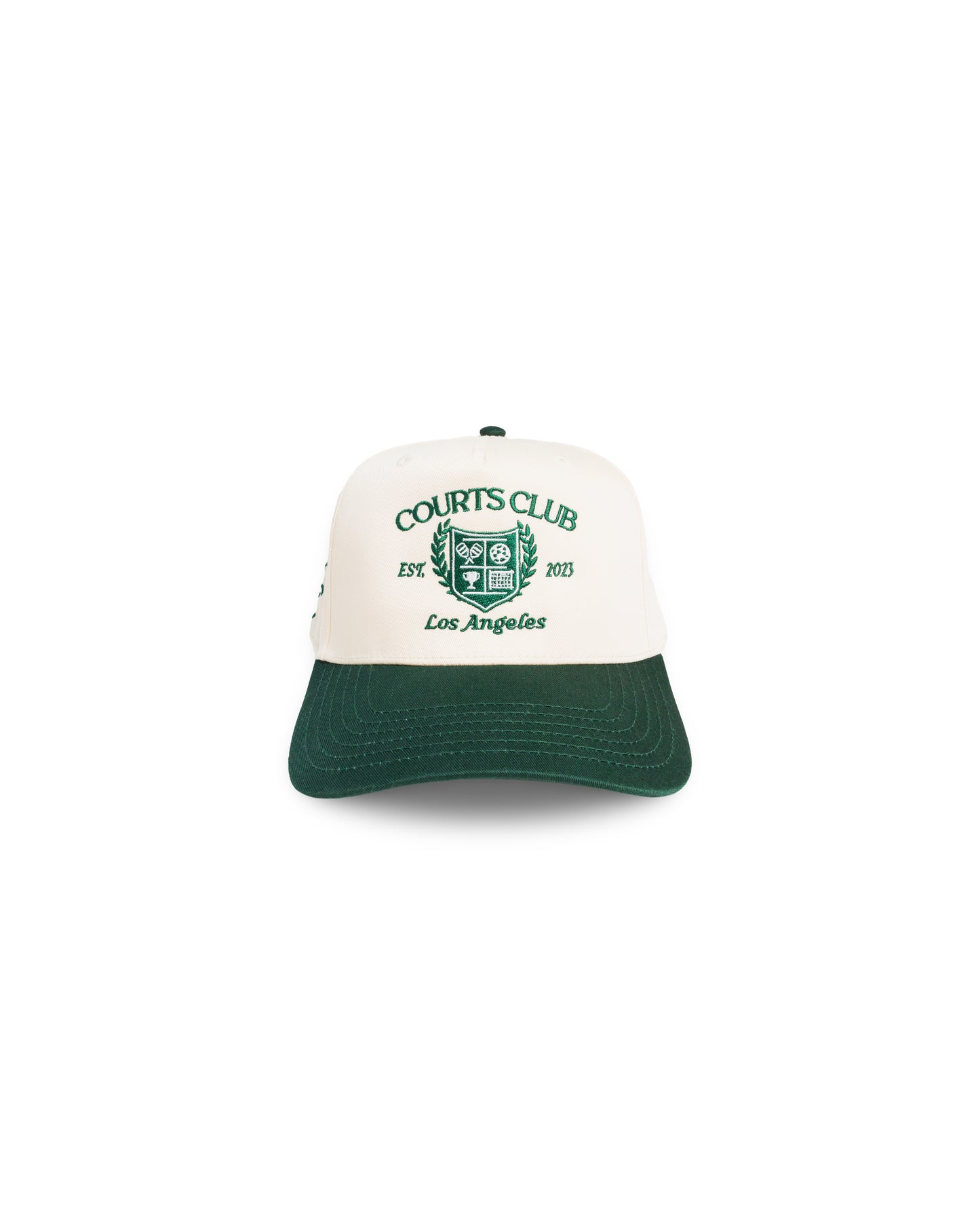 Collegiate Crest 5 Panel (beige & green)