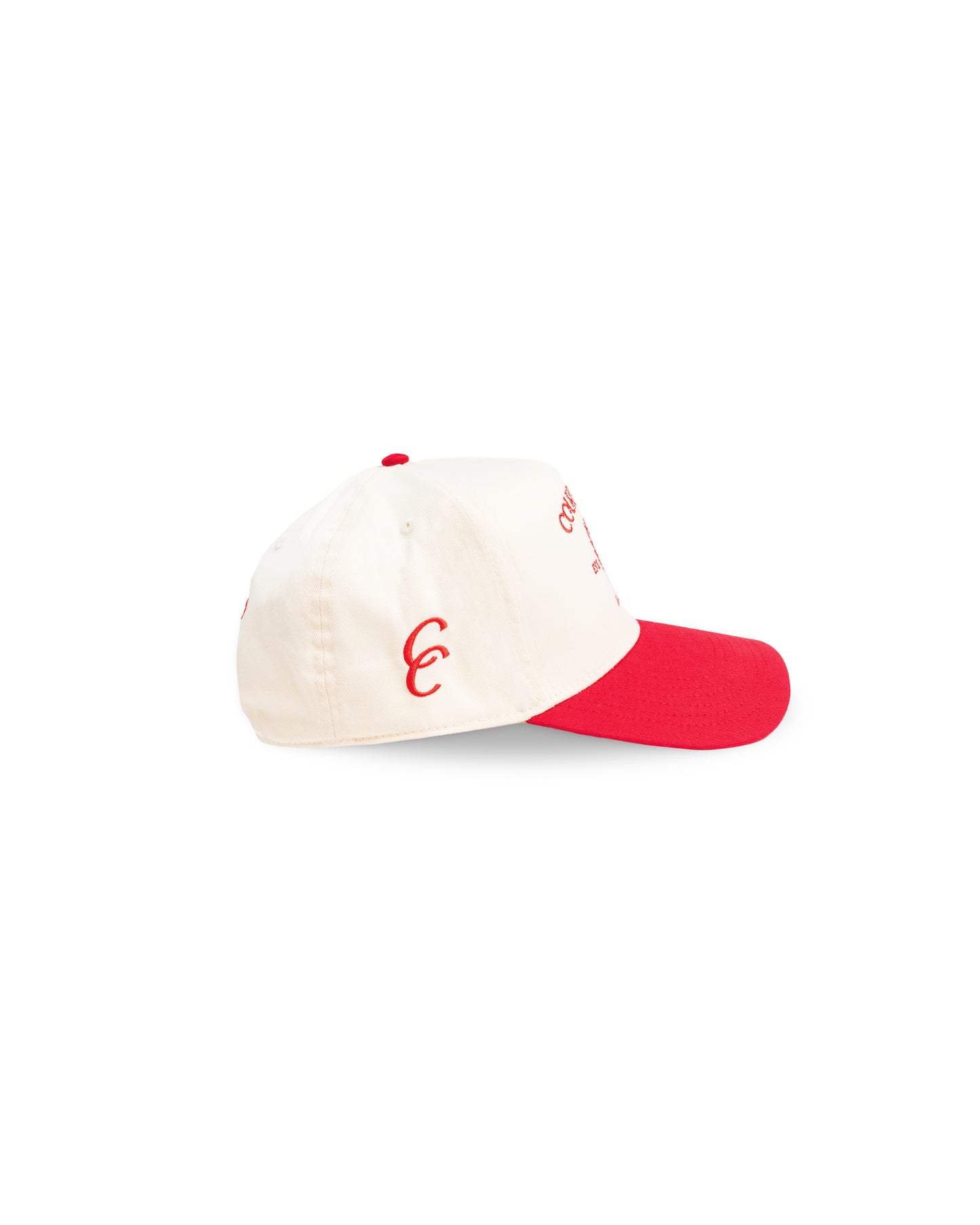 Collegiate Crest 5 Panel (beige & red)